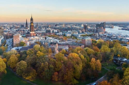 hamburg panorama herbst sonnenuntergang elbphilharmonie michel